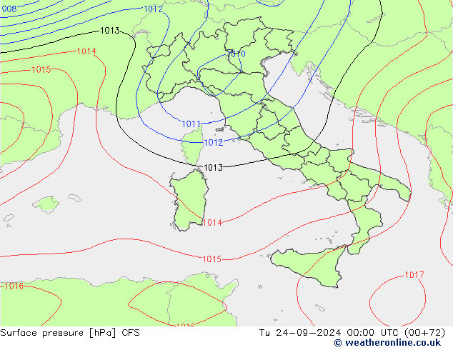 Surface pressure CFS Tu 24.09.2024 00 UTC