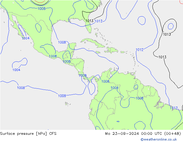 Atmosférický tlak CFS Po 23.09.2024 00 UTC