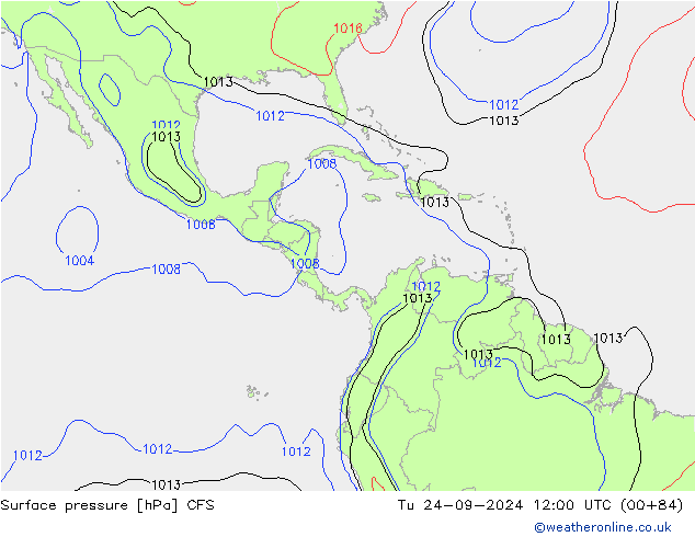 Surface pressure CFS Tu 24.09.2024 12 UTC