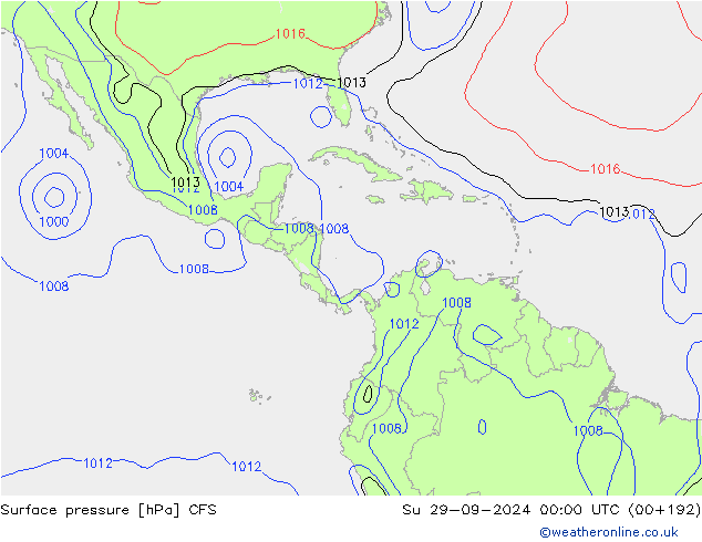 Surface pressure CFS Su 29.09.2024 00 UTC