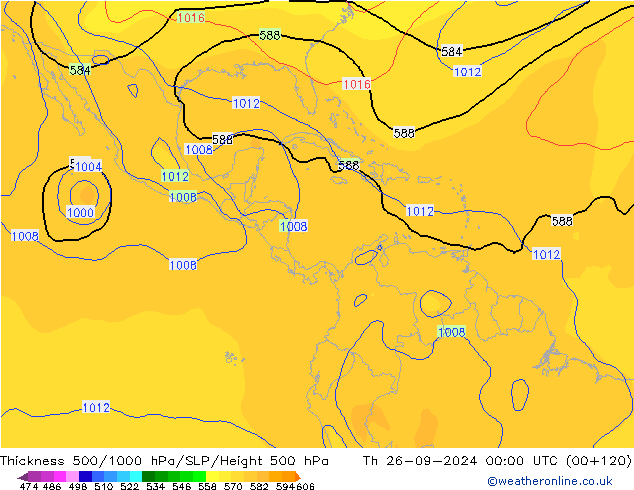 Schichtdicke 500-1000 hPa CFS Do 26.09.2024 00 UTC