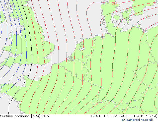 приземное давление CFS вт 01.10.2024 00 UTC