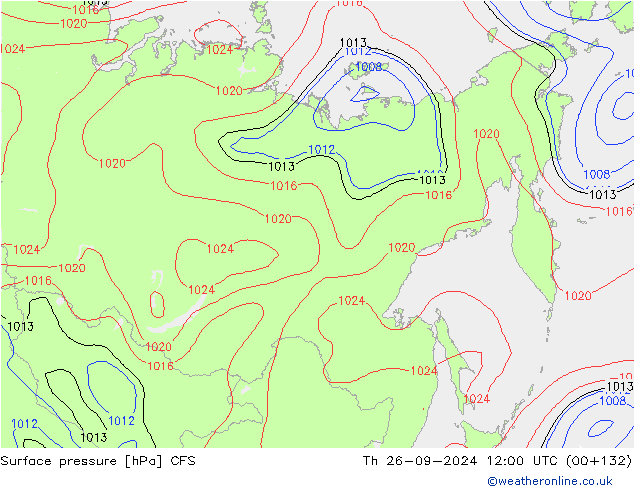 Luchtdruk (Grond) CFS do 26.09.2024 12 UTC