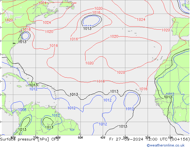 приземное давление CFS пт 27.09.2024 12 UTC