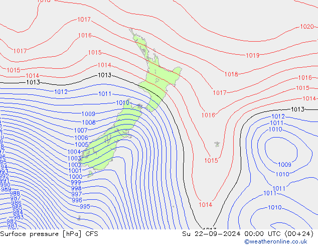 pressão do solo CFS Dom 22.09.2024 00 UTC