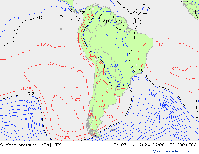 Luchtdruk (Grond) CFS do 03.10.2024 12 UTC