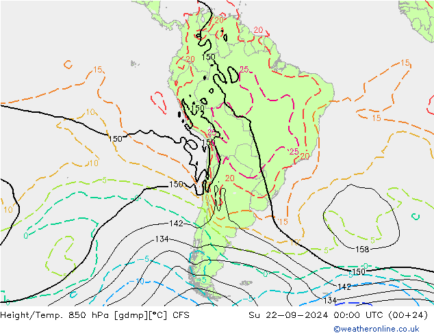 Height/Temp. 850 hPa CFS Su 22.09.2024 00 UTC