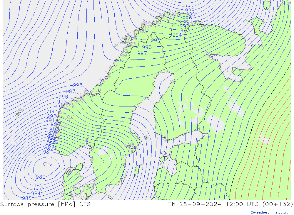 Surface pressure CFS Th 26.09.2024 12 UTC