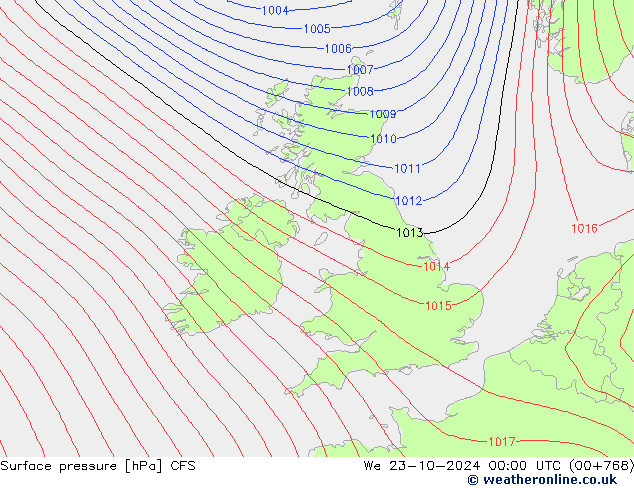 приземное давление CFS ср 23.10.2024 00 UTC