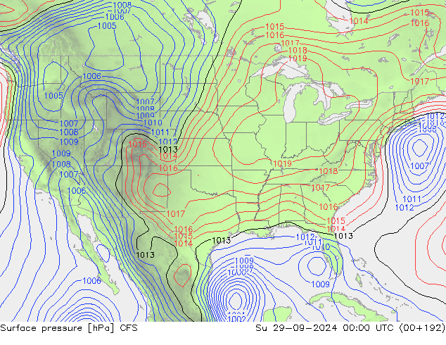 приземное давление CFS Вс 29.09.2024 00 UTC