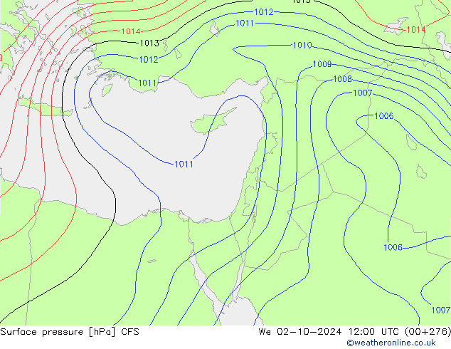 Luchtdruk (Grond) CFS wo 02.10.2024 12 UTC