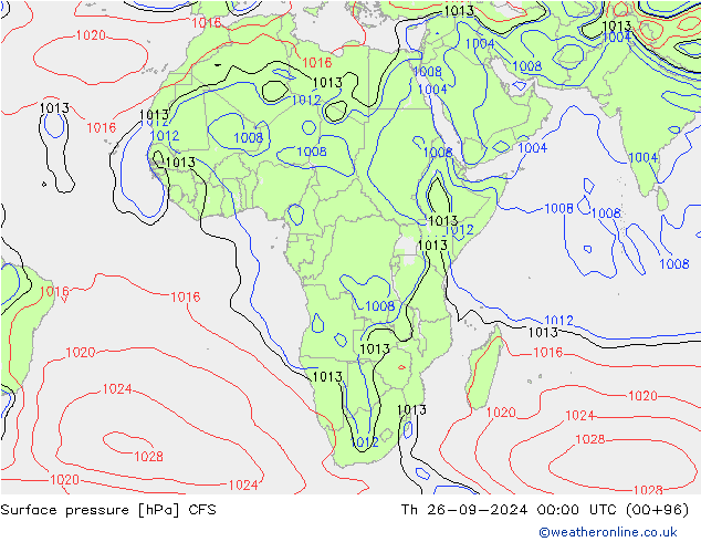 Surface pressure CFS Th 26.09.2024 00 UTC