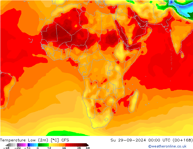 Temperature Low (2m) CFS Su 29.09.2024 00 UTC