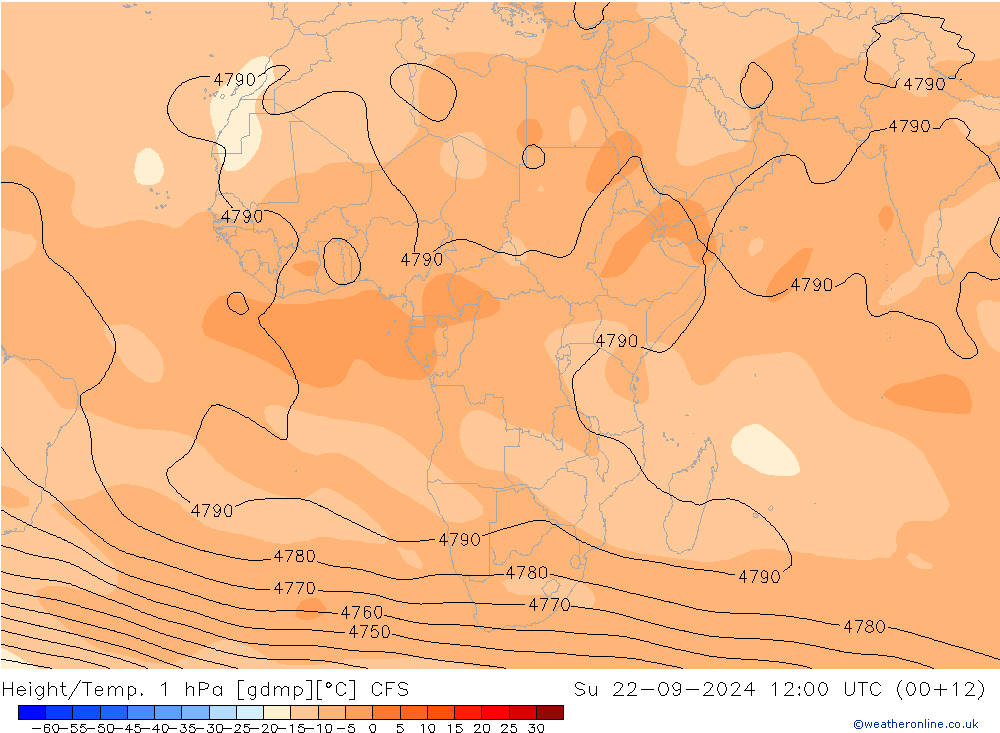 Yükseklik/Sıc. 1 hPa CFS Paz 22.09.2024 12 UTC