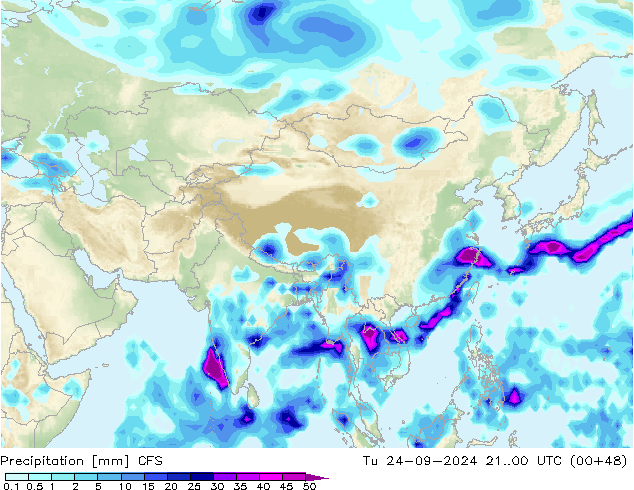 осадки CFS вт 24.09.2024 00 UTC