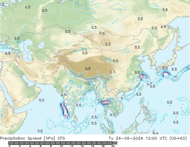 Precipitation Spread CFS Tu 24.09.2024 12 UTC