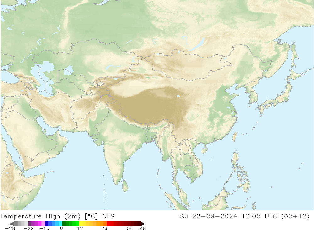 Temperature High (2m) CFS Su 22.09.2024 12 UTC