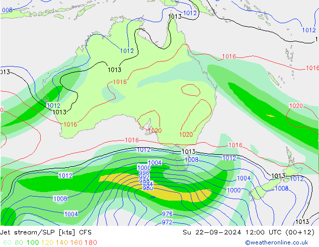 Jet stream/SLP CFS Su 22.09.2024 12 UTC