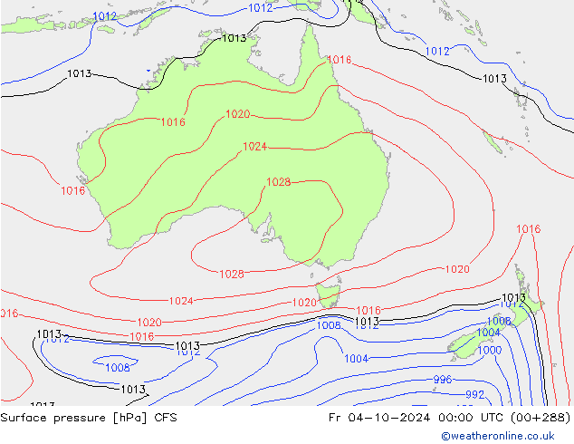 Luchtdruk (Grond) CFS vr 04.10.2024 00 UTC