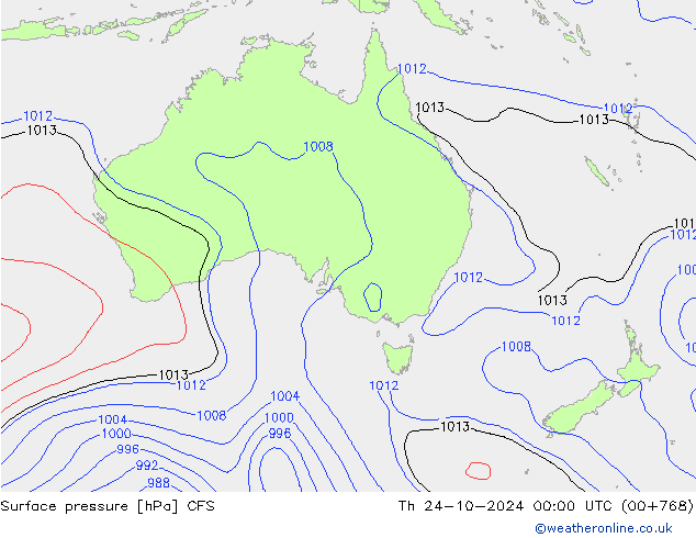 Luchtdruk (Grond) CFS do 24.10.2024 00 UTC