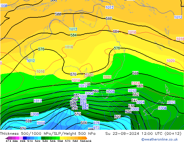 Thck 500-1000hPa CFS Su 22.09.2024 12 UTC