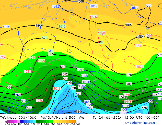 Thck 500-1000hPa CFS Ter 24.09.2024 12 UTC