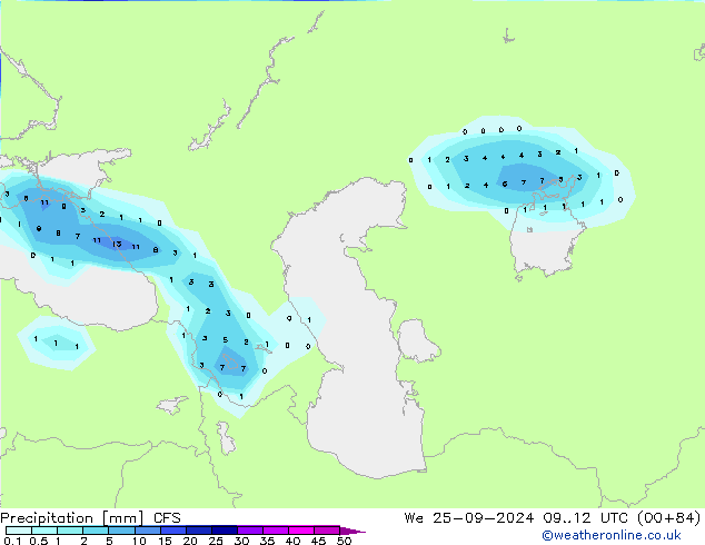 Precipitation CFS We 25.09.2024 12 UTC