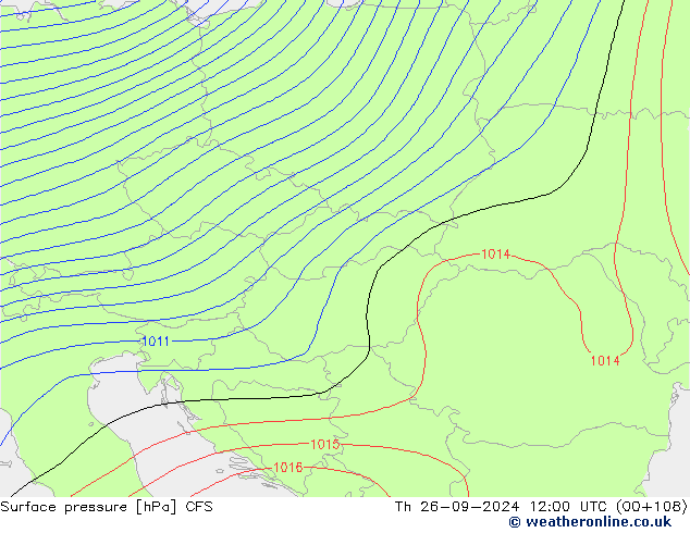 Luchtdruk (Grond) CFS do 26.09.2024 12 UTC