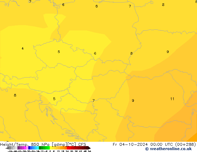 Height/Temp. 850 hPa CFS Pá 04.10.2024 00 UTC