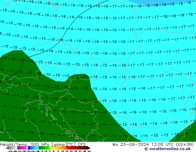 Height/Temp. 500 hPa CFS Po 23.09.2024 12 UTC