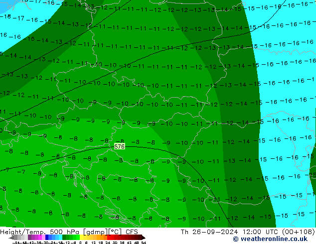 Height/Temp. 500 hPa CFS Th 26.09.2024 12 UTC