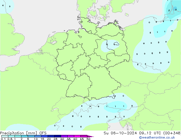 Neerslag CFS zo 06.10.2024 12 UTC