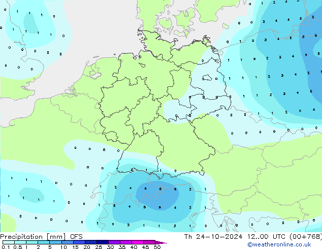 Precipitation CFS Th 24.10.2024 00 UTC