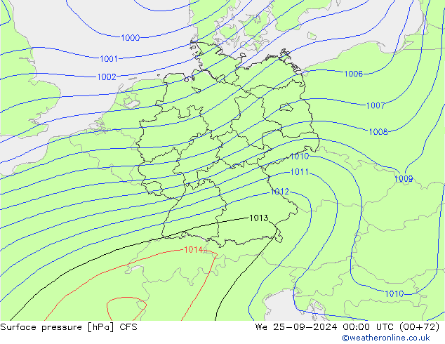 Luchtdruk (Grond) CFS wo 25.09.2024 00 UTC