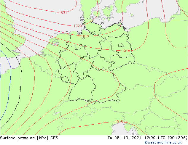 pressão do solo CFS Ter 08.10.2024 12 UTC