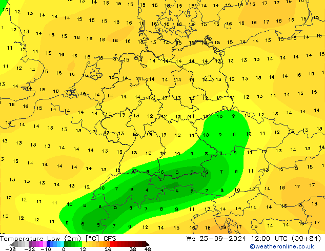 Темпер. мин. (2т) CFS ср 25.09.2024 12 UTC
