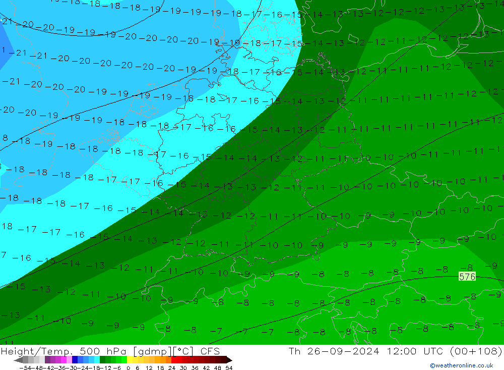 Height/Temp. 500 hPa CFS Čt 26.09.2024 12 UTC