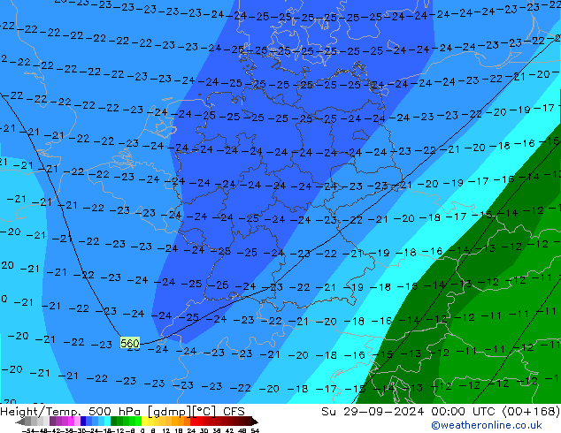 Height/Temp. 500 hPa CFS Ne 29.09.2024 00 UTC