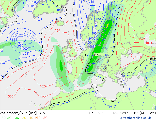 Corrente a getto CFS sab 28.09.2024 12 UTC