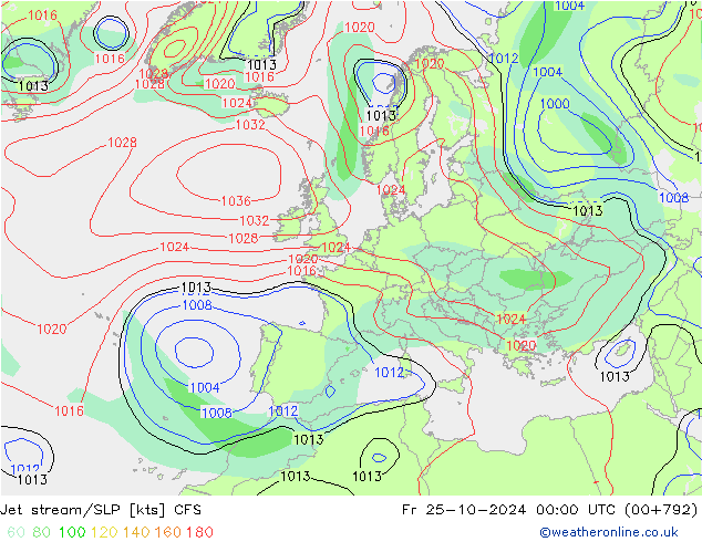 Corrente a getto CFS ven 25.10.2024 00 UTC