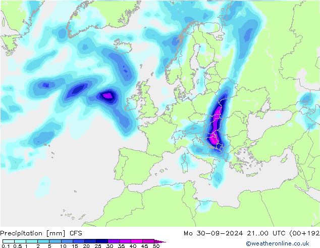 Précipitation CFS lun 30.09.2024 00 UTC