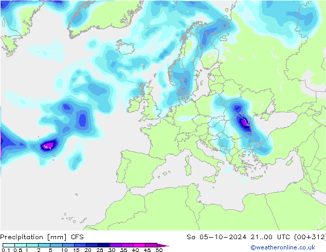 Precipitazione CFS sab 05.10.2024 00 UTC