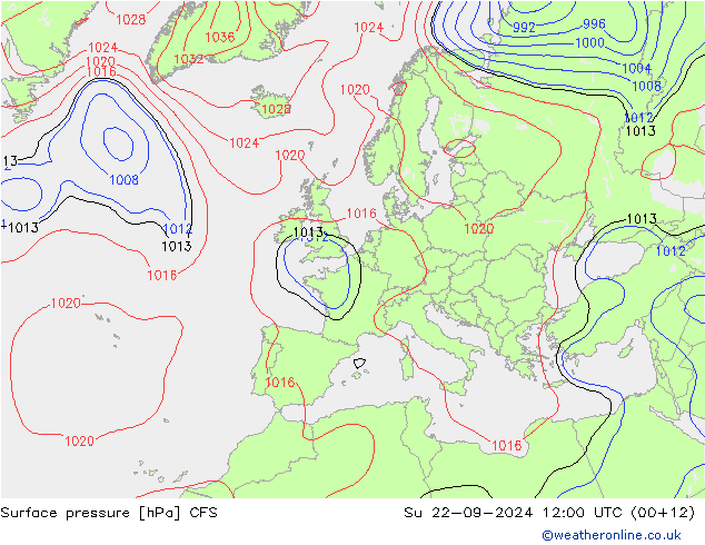 地面气压 CFS 星期日 22.09.2024 12 UTC