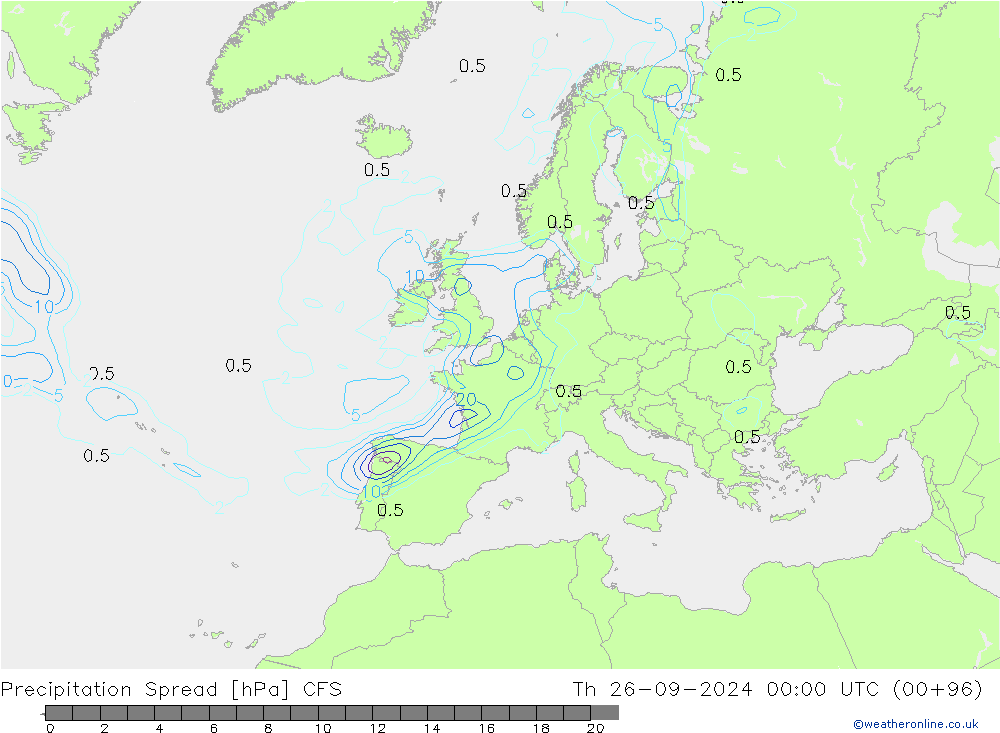 Precipitation Spread CFS Th 26.09.2024 00 UTC