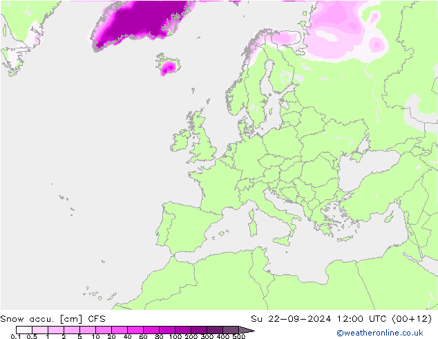 Snow accu. CFS Su 22.09.2024 12 UTC