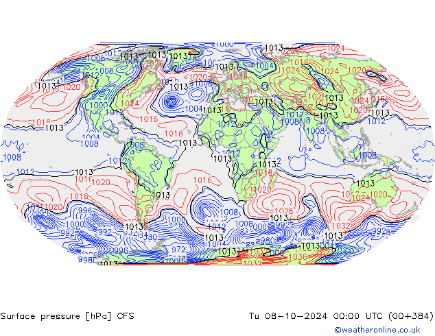 Surface pressure CFS Tu 08.10.2024 00 UTC