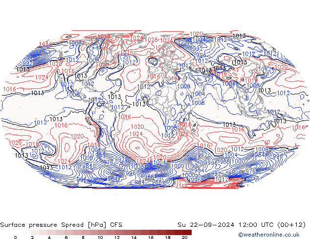 Surface pressure Spread CFS Su 22.09.2024 12 UTC