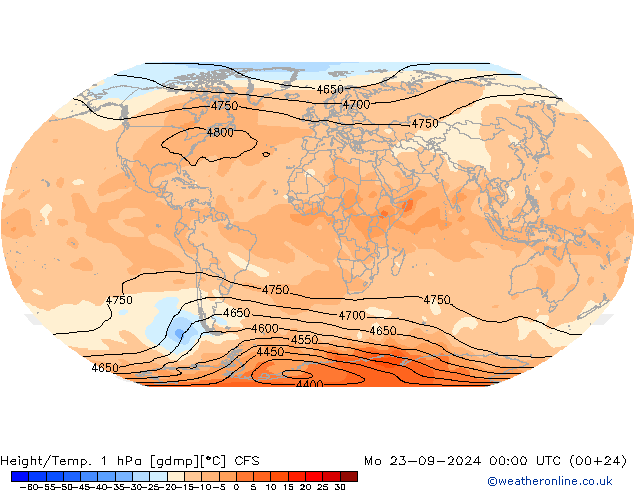 Height/Temp. 1 hPa CFS Mo 23.09.2024 00 UTC