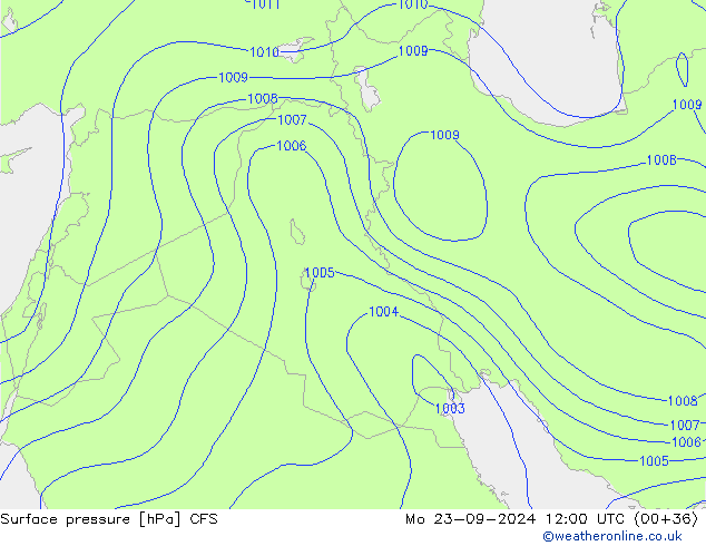 приземное давление CFS пн 23.09.2024 12 UTC