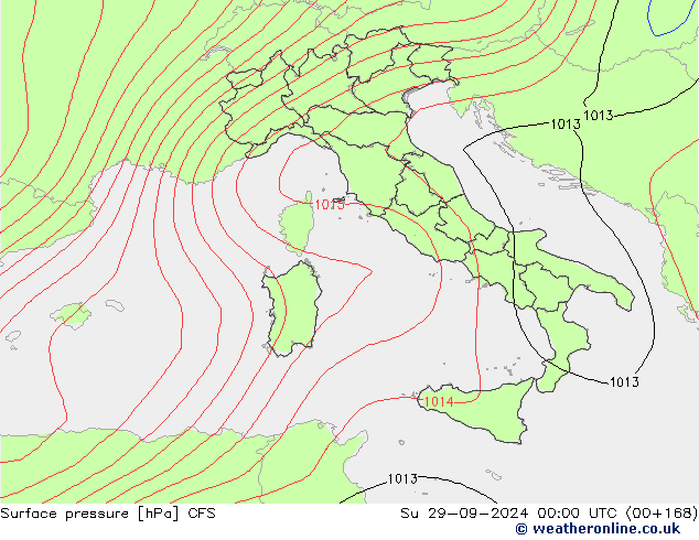 Surface pressure CFS Su 29.09.2024 00 UTC